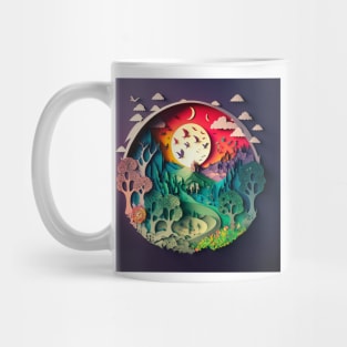 3D Effect Papercut Art - Fairytale Scene Mug